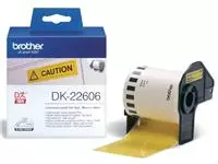 Een Etiket Brother DK-22606 62mm 15-meter gele film koop je bij Van Hoye Kantoor BV