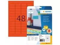 Een Etiket HERMA 4367 45.7x21.2mm verwijderbaar rood 960stuks koop je bij EconOffice