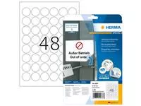Een Etiket HERMA 4387 rond 30mm verwijderbaar wit 1200stuks koop je bij EconOffice
