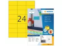 Een Etiket HERMA 4406 70x37mm geel 2400stuks koop je bij EconOffice