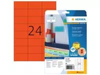 Een Etiket HERMA 4467 70x37mm verwijderbaar rood 480stuks koop je bij EconOffice