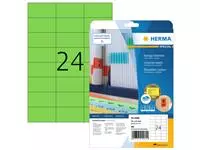 Een Etiket HERMA 4469 70x37mm verwijderbaar groen 480stuks koop je bij EconOffice