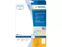 Een Etiket HERMA 4585 210x297mm weerbestendig transparant mat 10stuks koop je bij EconOffice