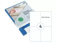 Een Etiket Rillprint 105x148mm mat transparant 100 etiketten koop je bij Van Hoye Kantoor BV