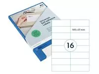 Een Etiket Rillprint 105x37mm mat transparant 400 etiketten koop je bij Totaal Kantoor Goeree