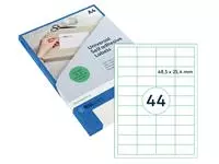 Een Etiket Rillprint 48.5x25.4mm mat transparant 1100 etiketten koop je bij Van Hoye Kantoor BV