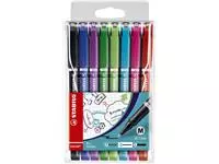 Fineliner STABILO Sensor 187/8 medium assorti etui à 8 stuks