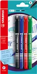 Fineliner STABILO Sensor 14900 fijn assorti blister à 4 stuks