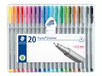 Een Fineliner Staedtler Triplus 334 0,3mm set à 20 kleuren koop je bij KantoorProfi België BV