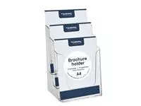 Een Folderhouder Europel 3 vaks A4 transparant koop je bij Van Leeuwen Boeken- en kantoorartikelen