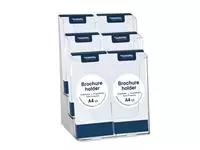 Een Folderhouder Europel 6 vaks 1/3 A4 transparant koop je bij Van Leeuwen Boeken- en kantoorartikelen