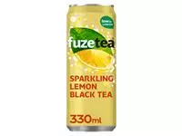 Een Frisdrank Fuze Tea Black Tea sparkling lemon blik 330ml koop je bij EconOffice