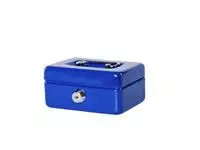 Een Geldkist MAUL met muntgleuf en slot 125x95x60mm blauw koop je bij EconOffice