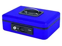 Een Geldkist Pavo Deluxe 250x180x90mm blauw koop je bij Van Leeuwen Boeken- en kantoorartikelen