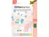 Een Glitterkarton Folia 174x245mm 6 vel pastel assorti koop je bij Van Hoye Kantoor BV