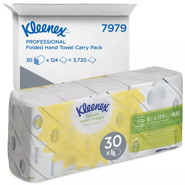 Een Handdoek Kleenex Ultra i-vouw 2-laags 21,5x31,5cm 5x124stuks 7979 koop je bij NiceSupplies.nl