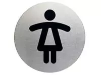 Een Infobord pictogram Durable 4904 wc dames rond 83Mm koop je bij Van Hoye Kantoor BV