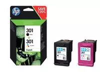 Inktcartridge HP N9J72AE 301 zwart + kleur