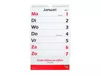 Een Kalender 2025 met grote letters en cijfers Quantore koop je bij MV Kantoortechniek B.V.
