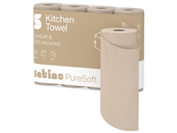 Een Keukenrol Satino PureSoft 3-laags 4x64 vel naturel 175890 koop je bij BUROPORT BV