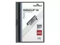 Een Klemmap Durable Duraclip A4 3mm 30 vellen antraciet/grijs koop je bij Van Leeuwen Boeken- en kantoorartikelen