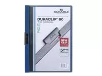 Een Klemmap Durable Duraclip A4 6mm 60 vellen donkerblauw koop je bij Van Leeuwen Boeken- en kantoorartikelen