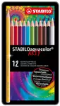 Kleurpotloden STABILO 1612 aquacolor assorti blik à 12 stuks