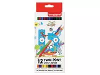 Een Kleurpotlood Bruynzeel Kids Twin Point blister à 12 stuks assorti koop je bij EconOffice