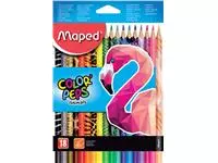 Een Kleurpotlood Maped Color&#39;Peps Animals set á 18 kleuren koop je bij Totaal Kantoor Goeree