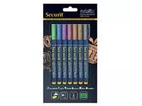 Krijtstift Securit SMA-100 rond 1-2mm metallic assorti 7 stuks