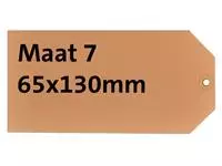 Label karton nr7 200gr 65x130mm chamois 1000stuks