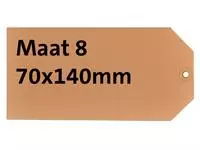Een Label karton nr8 200gr 70x140mm chamois 1000stuks koop je bij Van Hoye Kantoor BV