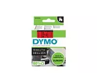 Labeltape Dymo LabelManager D1 polyester 9mm zwart op rood