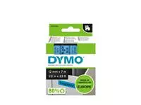 Een Labeltape Dymo LabelManager D1 polyester 12mm zwart op blauw koop je bij EconOffice