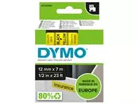 Een Labeltape Dymo LabelManager D1 polyester 12mm zwart op geel koop je bij Goedkope Kantoorbenodigdheden