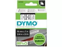 Een Labeltape Dymo D1 45803 720830 19mmx7m polyester zwart op wit koop je bij EconOffice