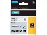 Een Labeltape Dymo Rhino industrieel vinyl 19mm zwart op wit koop je bij EconOffice