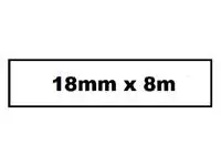 Een Labeltape Quantore TZE-241 18mm x 8m wit/zwart koop je bij Van Hoye Kantoor BV