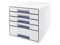 Een Ladenblok Leitz Wow Cube A4 maxi 5 laden wit/grijs koop je bij Van Leeuwen Boeken- en kantoorartikelen