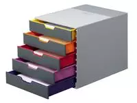 Een Ladenbox Durable Varicolor 5 laden grijs koop je bij Goedkope Kantoorbenodigdheden