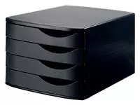 Een Ladenbox Jalema Re-Solution 4 laden zwart koop je bij Van Hoye Kantoor BV