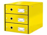 Een Ladenbox Leitz WOW Click &amp; Store 3 laden geel koop je bij KantoorProfi België BV