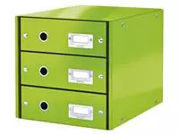 Een Ladenbox Leitz WOW Click &amp; Store 3 laden groen koop je bij KantoorProfi België BV