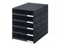 Een Ladenbox Styroval 5 laden open zwart koop je bij EconOffice