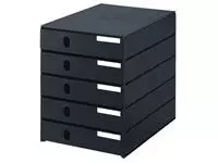 Een Ladenbox Styroval 5 laden zwart gesloten koop je bij EconOffice