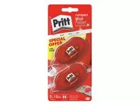 Een Lijmroller Pritt Compact permanent 2e halve prijs op blister koop je bij Van Leeuwen Boeken- en kantoorartikelen