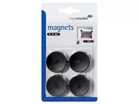Een Magneet Legamaster 35mm 1000gr zwart 4stuks koop je bij Totaal Kantoor Goeree