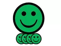 Een Magneet smiley 75mm emotie blij groen koop je bij Van Leeuwen Boeken- en kantoorartikelen