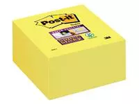 Een Memoblok 3M Post-it 2028 Super Sticky 76x76mm kubus neon geel koop je bij Totaal Kantoor Goeree