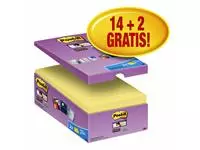 Een Memoblok Post-it 655 Super Sticky 76x127mm geel 14+2 gratis koop je bij KantoorProfi België BV